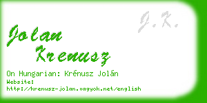 jolan krenusz business card